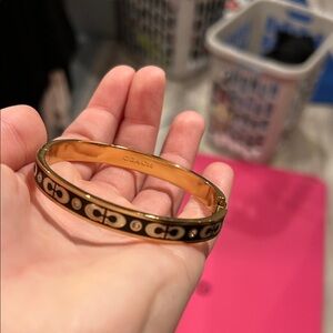 Coach Black and Gold Signature Bangle